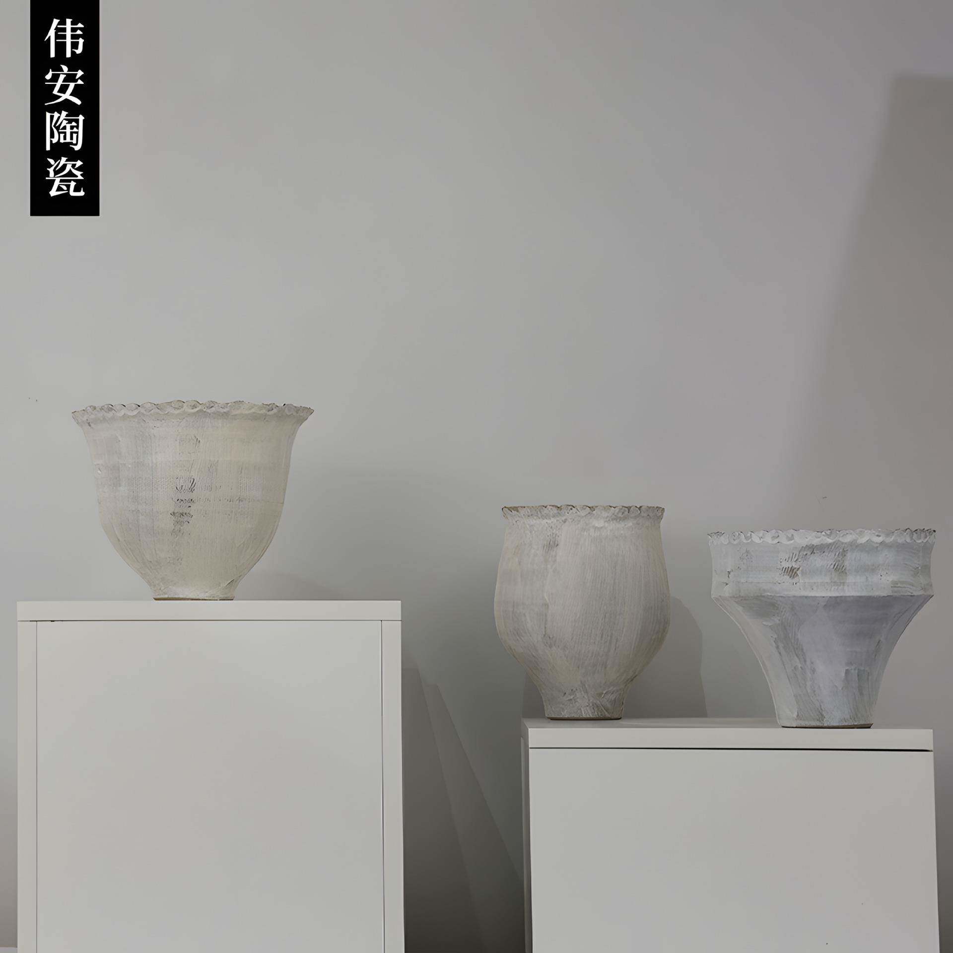 复古花盆民装宿饰品复古花瓶摆空件玄关中古器花瓶客厅陶瓷陶艺间