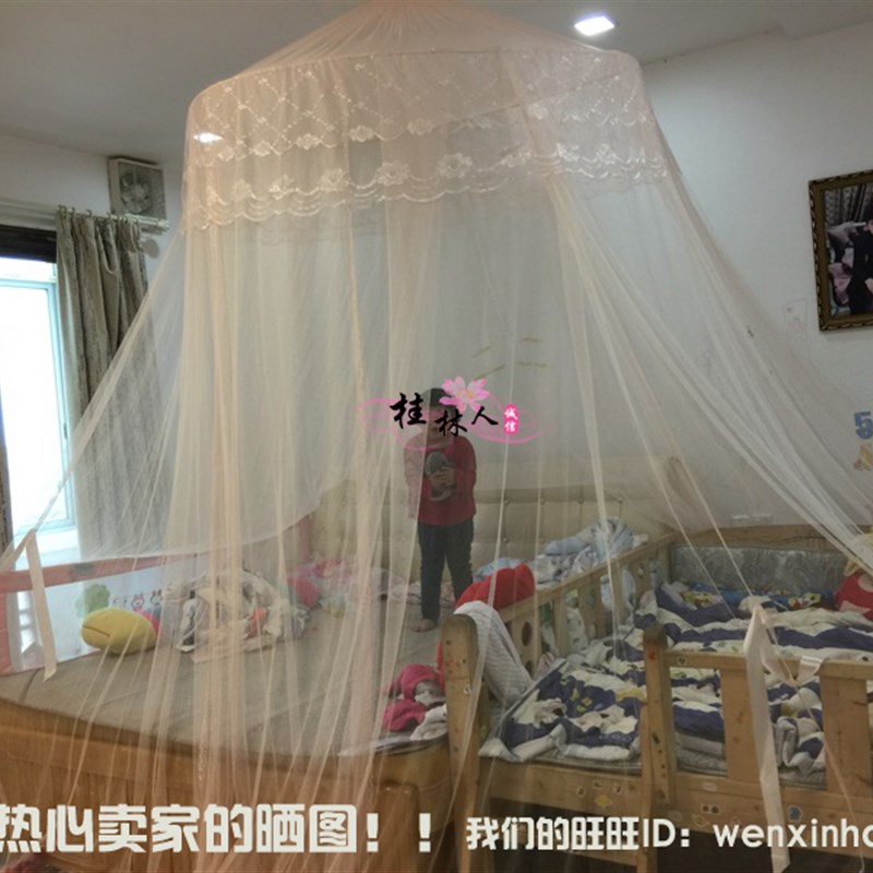 超大加大子母床儿童双层拼接床圆顶吊顶蚊帐加密2*2.2 2.4 8 3米