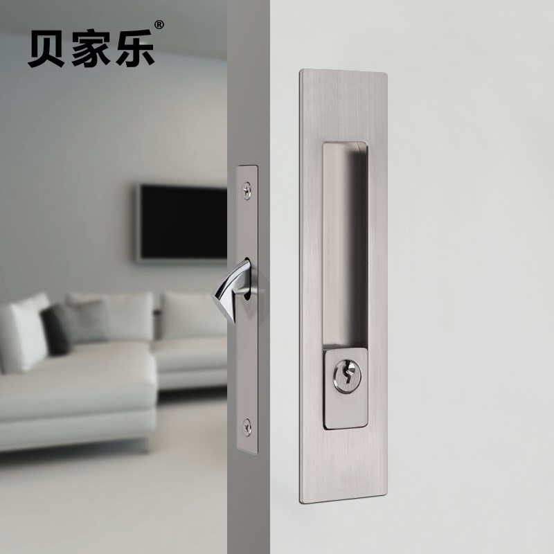 移门锁黑色木门折叠门推拉门钩锁室内厨房阳台卫生间滑门隐形钩锁