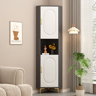转角柜实木d角柜餐厅角落柜现代简约三角柜子墙角置物柜客厅收纳