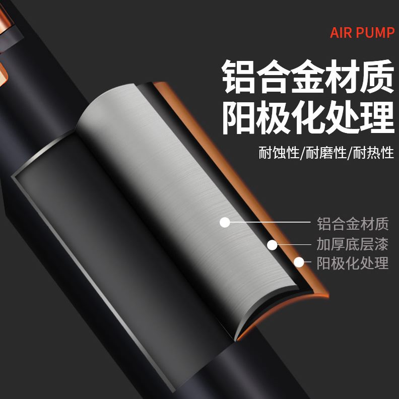 充气子便携自行车打气筒家用气管长电动车高压塔斯队泵汽车通用简