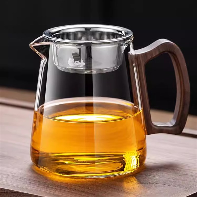 2025新款加厚玻璃公道杯茶漏一体分茶器功夫茶具过滤网倒茶杯