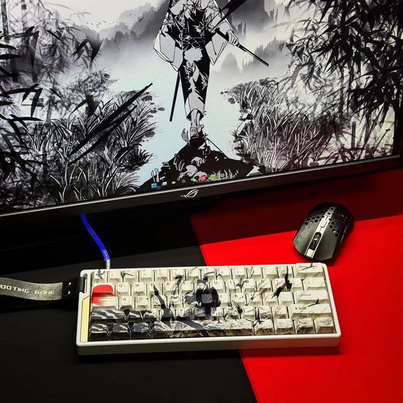 落日戏鸥正刻键帽适配wooting ez63 made68 美加狮 mu68pro rs7等