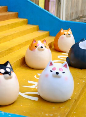 网红猫狗雕塑摆件商场幼儿园景区打卡拍照玻璃钢卡通动物美陈装饰