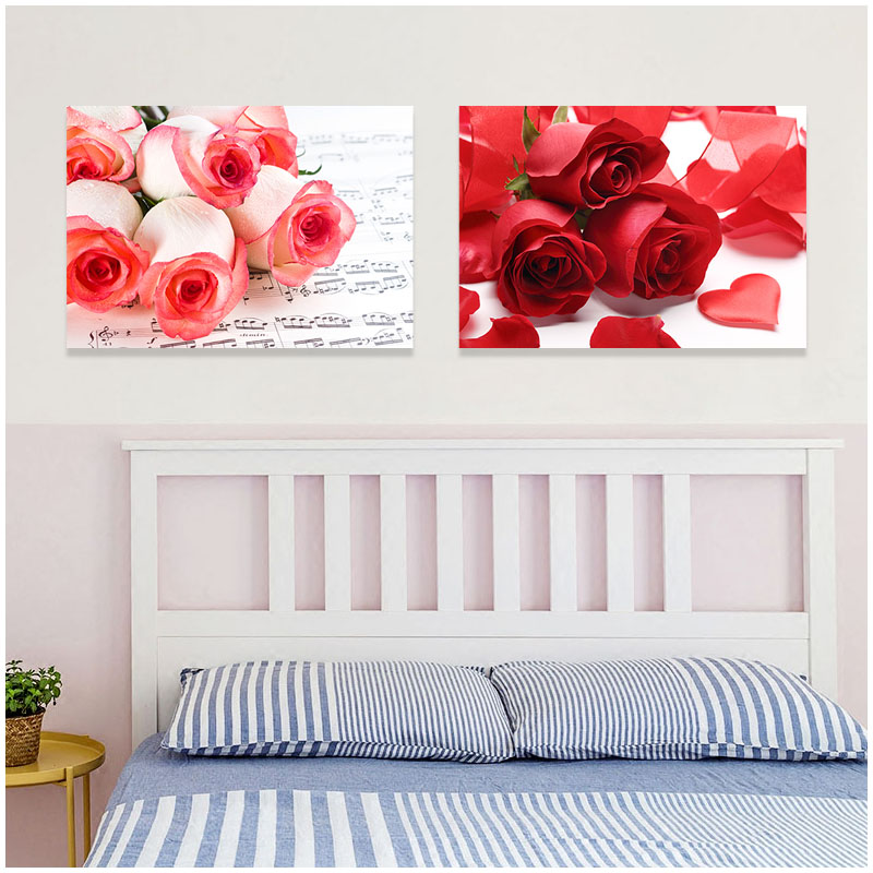 卧室床头装饰画现代简约无框画温馨浪漫房间壁画餐厅小清墙挂画