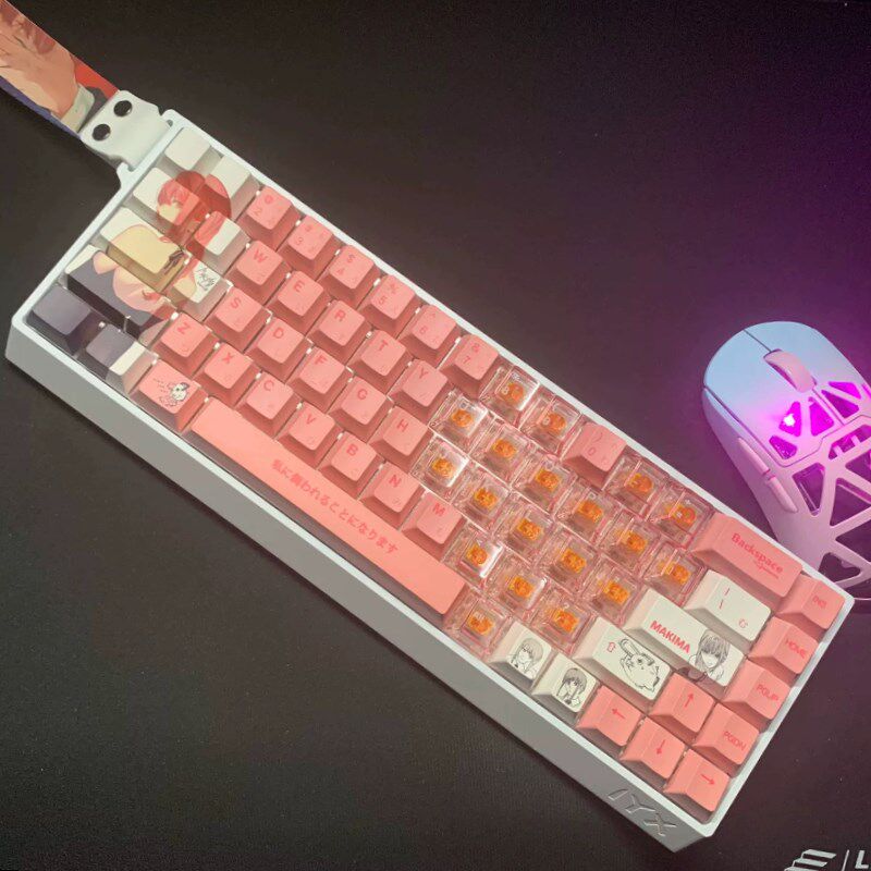 粉色makima 键帽 适配wooting ez63 made68 美加狮 mu68pro rs7等