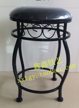 包邮欧式铁艺换鞋凳 梳妆凳 圆凳A子 时尚小凳子沙发凳 圆凳带皮