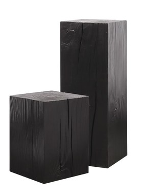 侘寂风方形碳化实木墩根雕花架树桩艺术茶几酒店民宿玄关装饰摆件