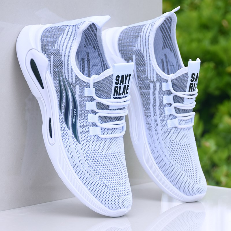男鞋夏季薄款一脚蹬透气网面运动鞋男潮流休闲鞋轻便学生跑步鞋