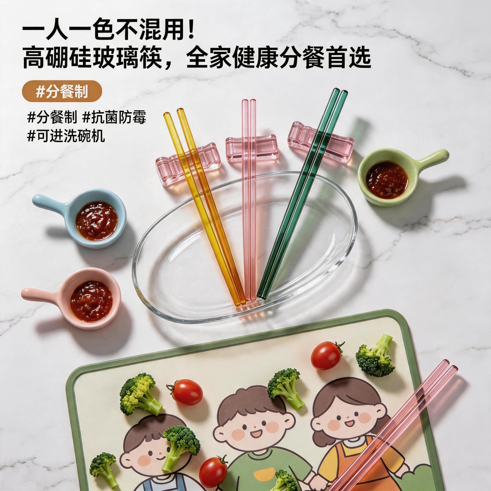 高硼硅玻璃筷子耐高温防滑家用图片