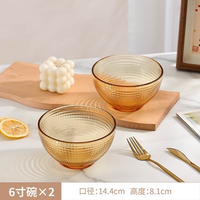 高太白(GTB)6英寸珠点高硼硅玻璃家用餐具装菜菜盘