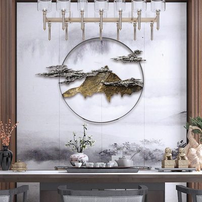 墙上背景墙金属餐厅铁艺墙面装饰立体品轻奢挂件客厅沙发玄关壁挂