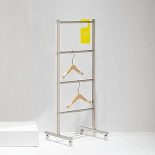 落地展示架收納架褲 店收納神器不銹鋼 架可移動輪子多層衣架帶服裝