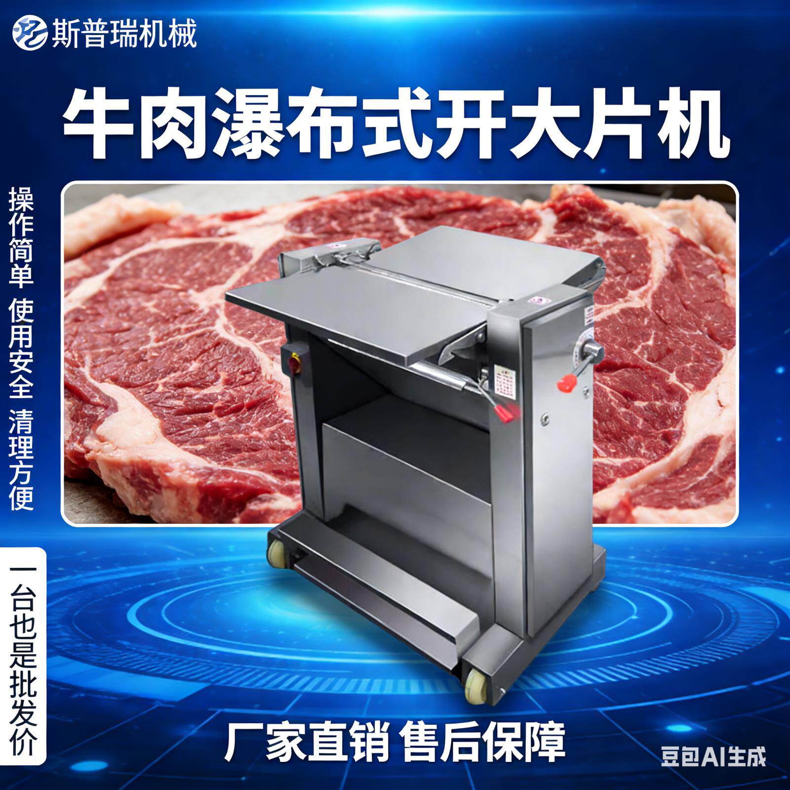牛肉开片机切片猪肉整块肉类切片机
