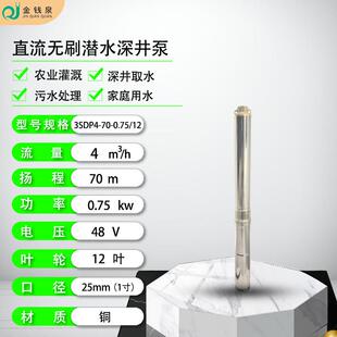 304不锈钢48v深井泵超高扬程多叶轮潜水泵地下水灌溉铜泵头水泵