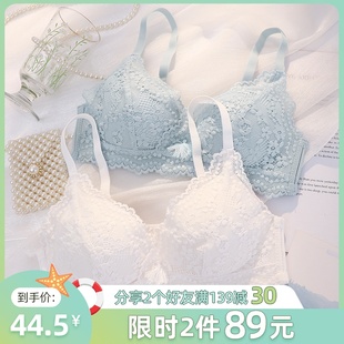 文胸套装 内衣女超薄款 2020爆款 大胸显小无钢圈聚拢防下垂新款 夏季