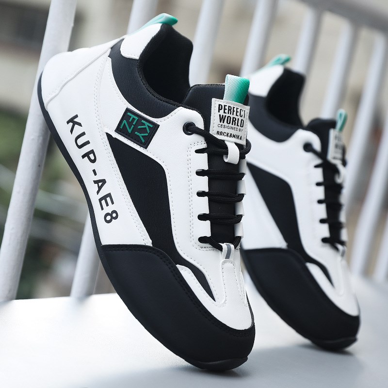 2025春季新款男鞋皮面防水运动休闲鞋软底轻便内增高旅游鞋老爹鞋