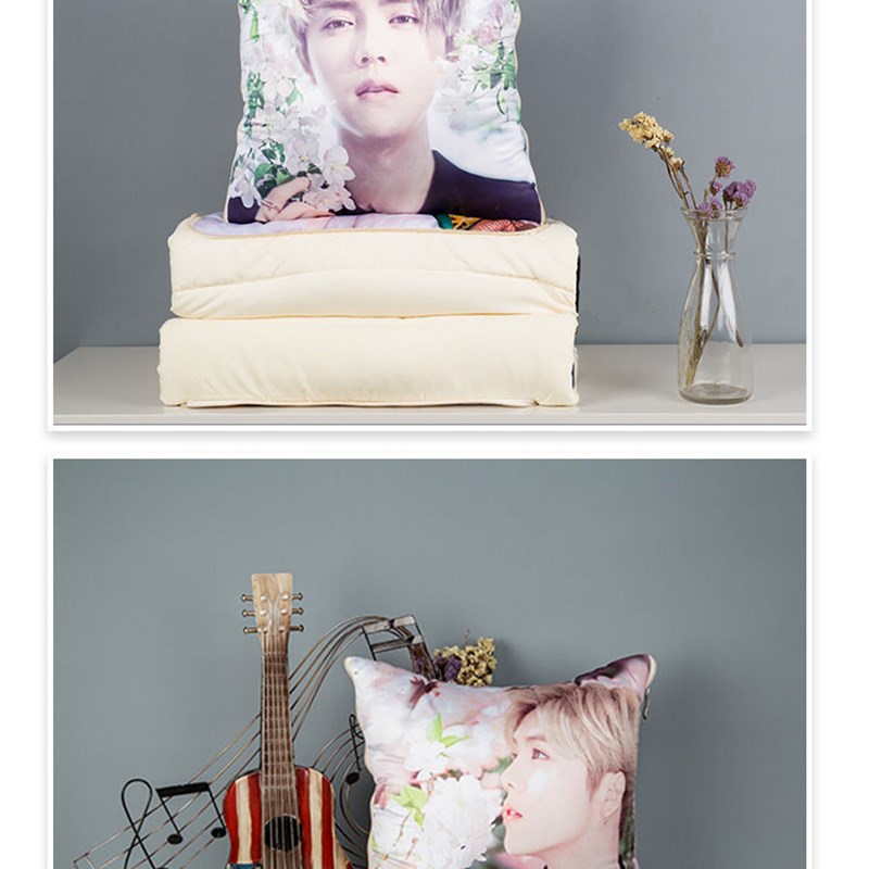 抱枕定制diy可印照片logo空调被子两用抱枕毯来图定做礼物靠枕垫