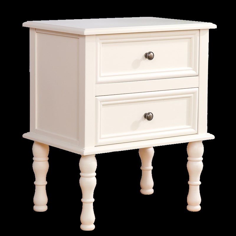 全实木床头柜简约现代卧室迷你小型白色35/40/45cm简易美式收纳柜