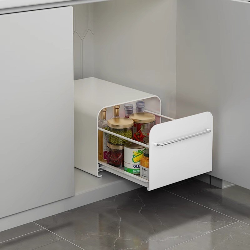 咖啡机置物架抽屉式台面厨房杯子收纳盒防尘水杯置物架可抽拉碗架