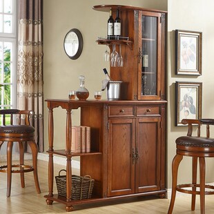 美式 实木红酒柜玄关柜双面间厅隔断D客厅餐厅多功能收纳边柜餐边