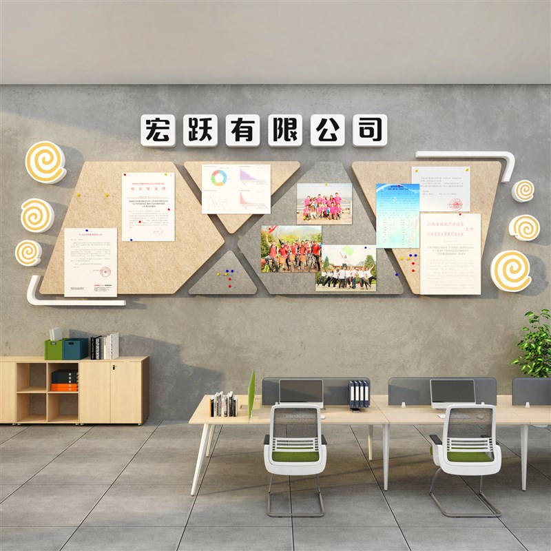 员工风采展示互动照片墙毛毡板企业文化墙面办公告栏司室氛围装饰