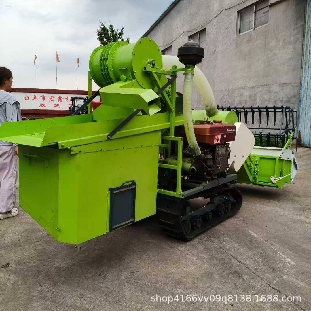 4LZ-1.0A稻谷联合收割机 小型1.2米割幅双层割刀 大豆收割机