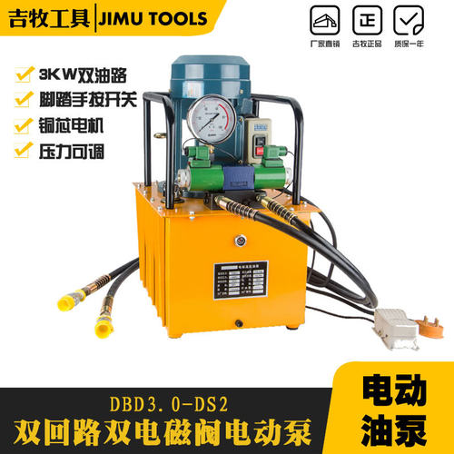 3千瓦双回路油压机双向大功率液压电动泵DB300-D2 超高压脚踏泵