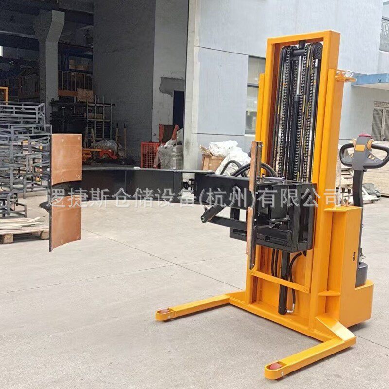 电动抱夹堆高液压升降装卸叉车卷筒卷膜翻转车油桶纸卷夹抱车