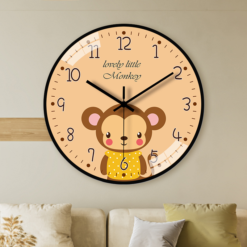 超静音挂钟卡通钟表可爱简约现代客厅家用卧室儿童房挂墙时钟挂表