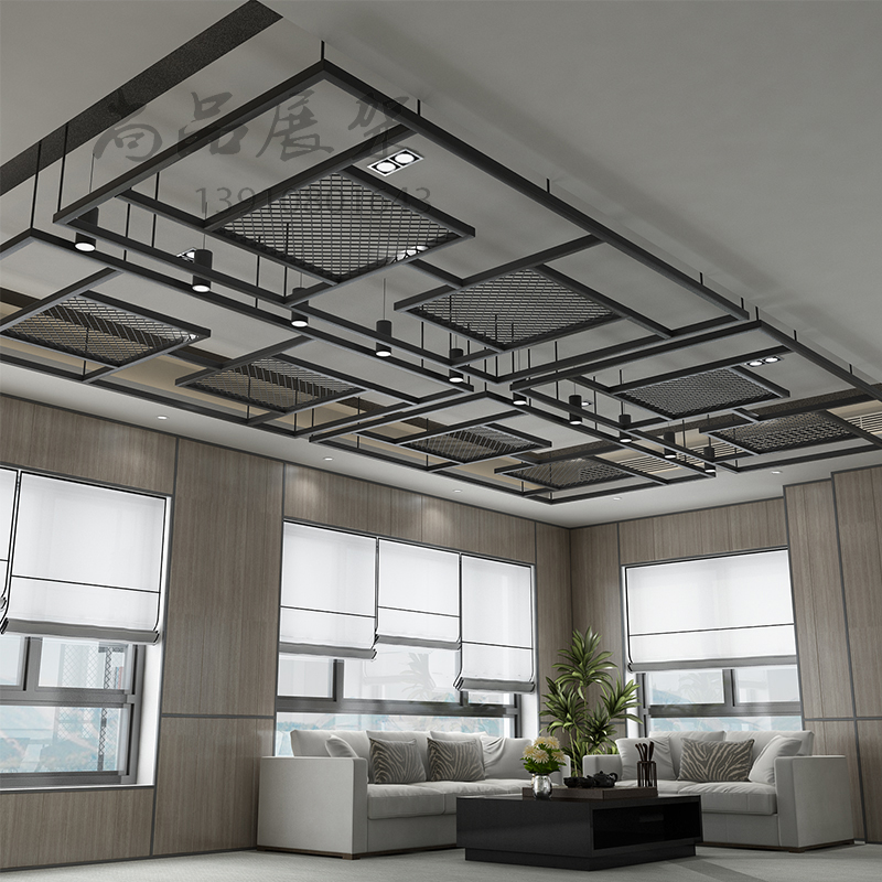 菱形网片网格片铁丝吊顶客厅餐厅小孔铁艺网装饰屏风隔断墙展示架