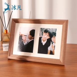 实木相框礼物摆台情侣打印照片做成画框余生有你定制挂墙带卡纸