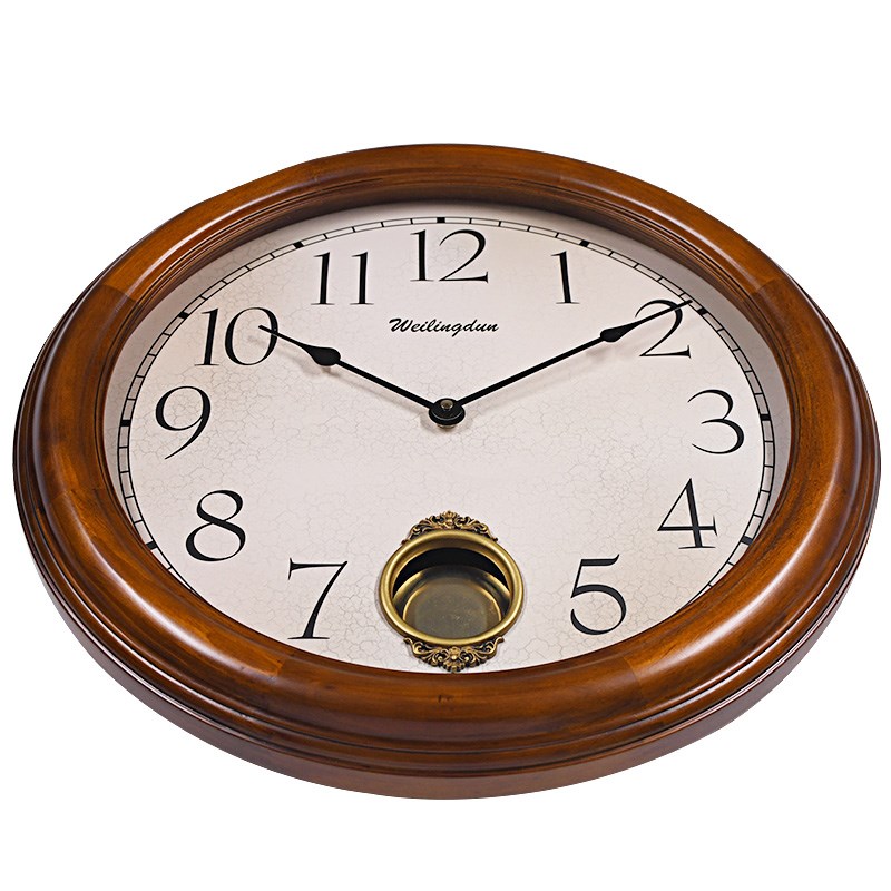 威灵顿挂钟 实木大号钟表 经典设计客厅钟静音钟 居家钟表酒店钟