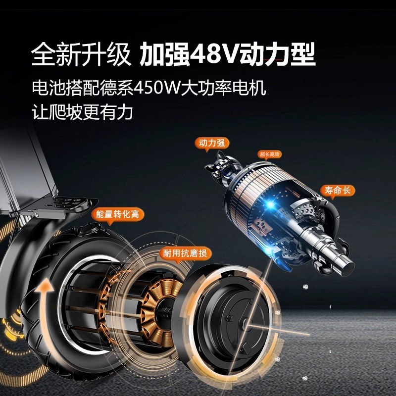 48V折叠三轮电动车超轻便携迷你旅游小型代步车带靠背可放后备箱