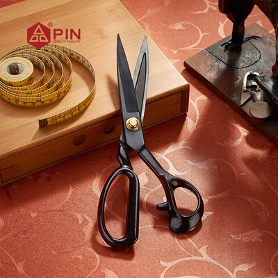 PIN品字裁缝剪刀 裁布工v业用服装剪大号缝纫家用裁手工剪子开口