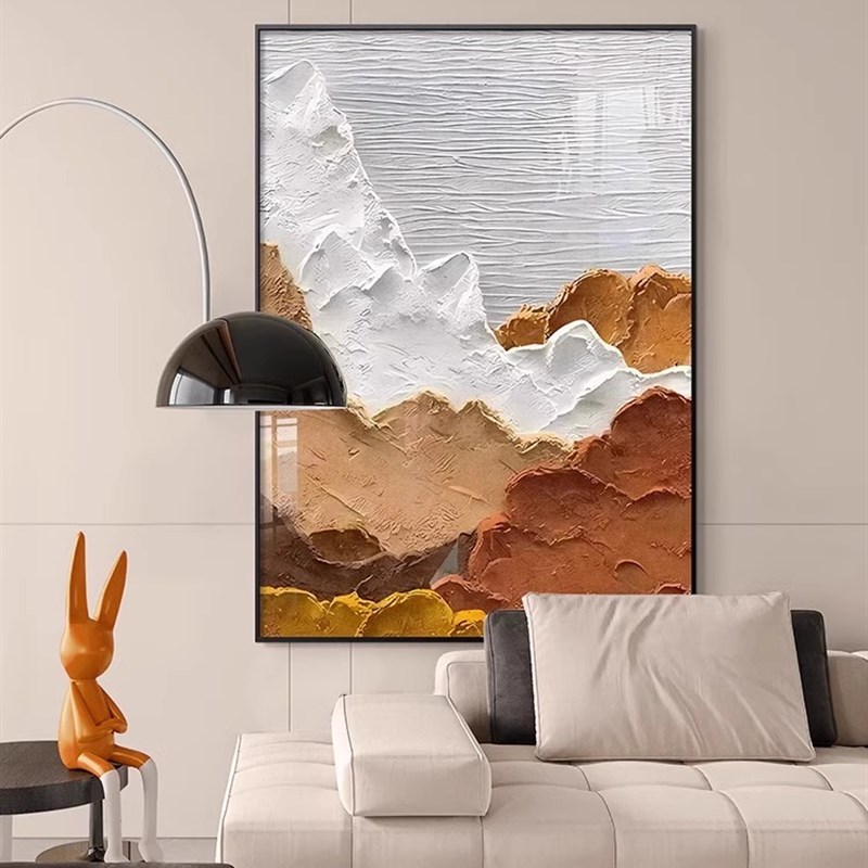 背有靠山客厅落地画高级感大幅壁画沙发背景墙装饰画走廊玄关挂画