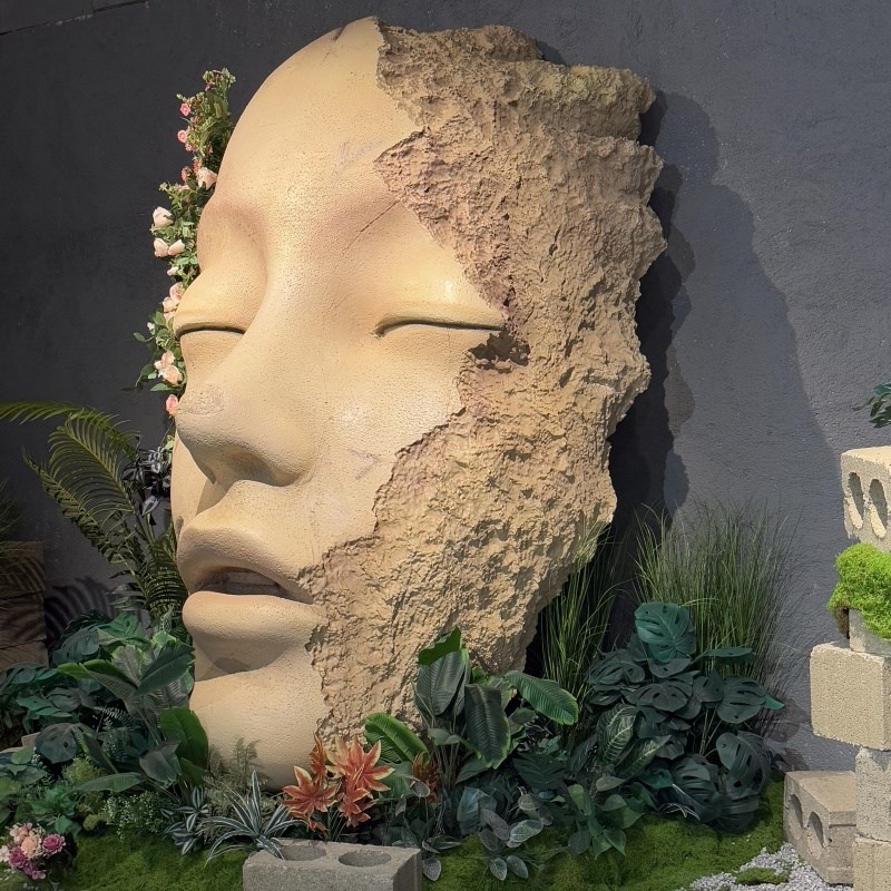 泡沫雕塑定制艺术人脸头部模型摆件网红酒吧咖啡店IP道具打卡拍照