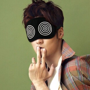 黑色眼罩男生睡眠遮光睡觉女个性 表情搞笑午休眼睛罩冰袋冰敷