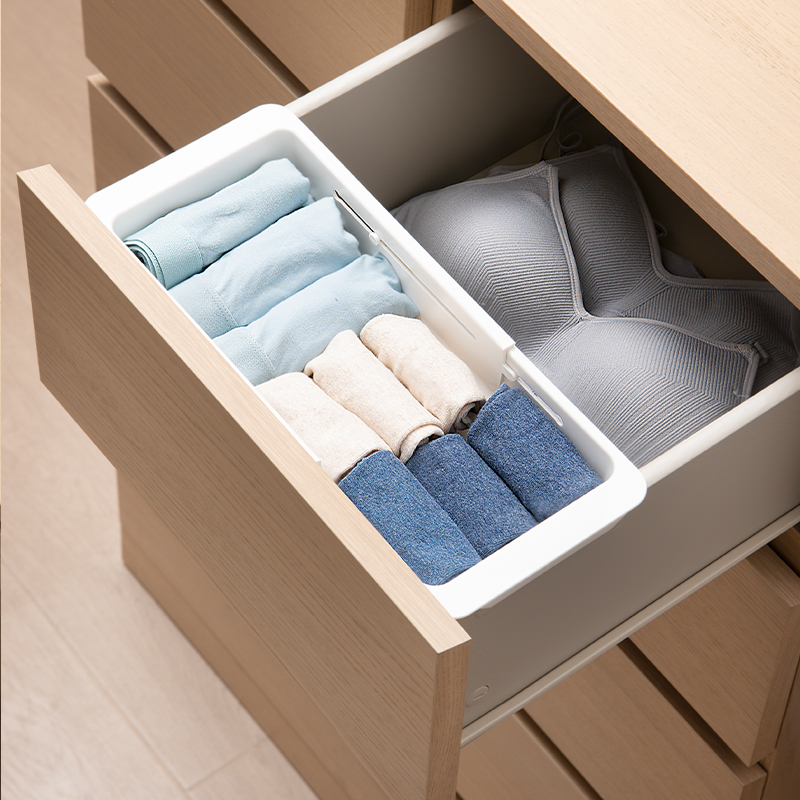 超深抽屉收纳盒上下分层架厨房高抽屉双层拉抽隔层内置挂式分隔板
