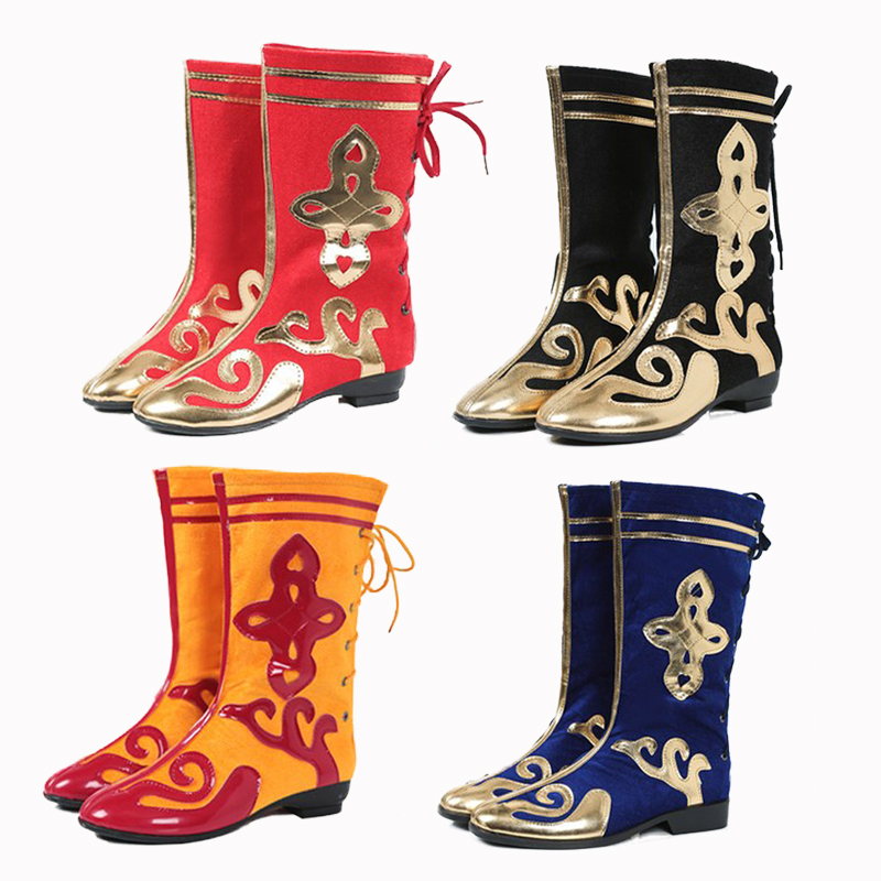 新款少数民族舞蹈鞋蒙古藏族演出美猴王走秀男女舞龙舞狮打鼓靴子