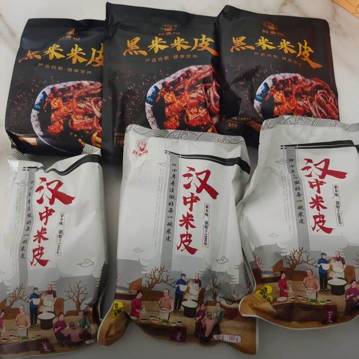 【刘丞相】杂粮黑米凉皮405g*袋 汉中米皮380g*袋 代餐开袋即食