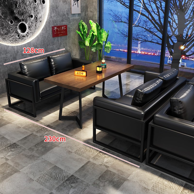 工业风酒吧清吧咖啡西餐厅茶楼卡座沙发接待区音乐V餐吧餐桌椅商