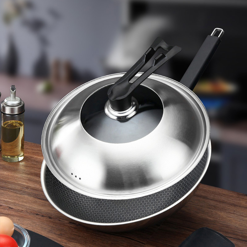 304不锈钢锅盖家用炒菜通用炒锅圆形玻E璃30寸32cm汤锅34厘米盖子