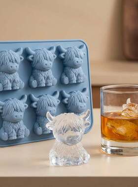 Silicone ice cube mold硅胶冰立方模具可爱的兔子跟迷你高地牛