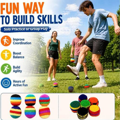 跨境新品Hand-Made Knitted Footbag Sack手工编织沙包组合套毛线