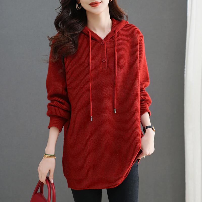 连帽毛衣女秋冬休闲女装