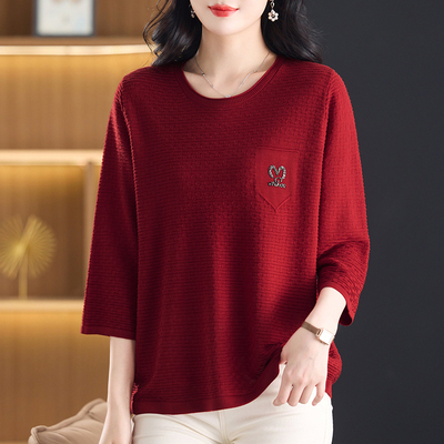 特大码胖妈妈装七分袖冰