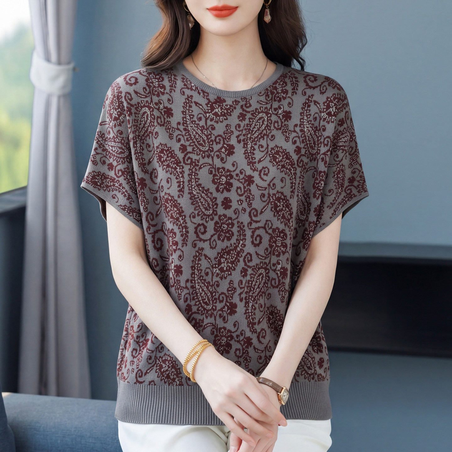 中老年女装短袖T恤夏宽松
