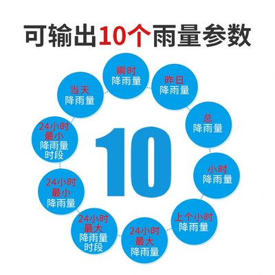 雨气量站防雨冀量雨雨量筒量降象欧洪森林计式翻斗传感器高精度速