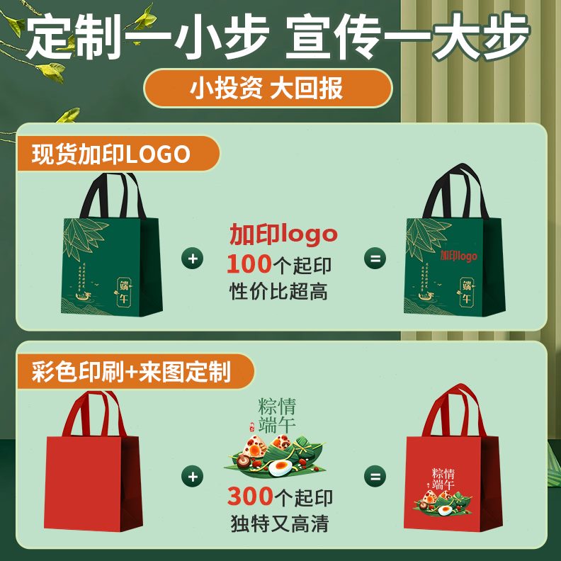 定制装2024打包礼品袋保温袋新款保冷粽子无纺布手提袋礼袋端午节